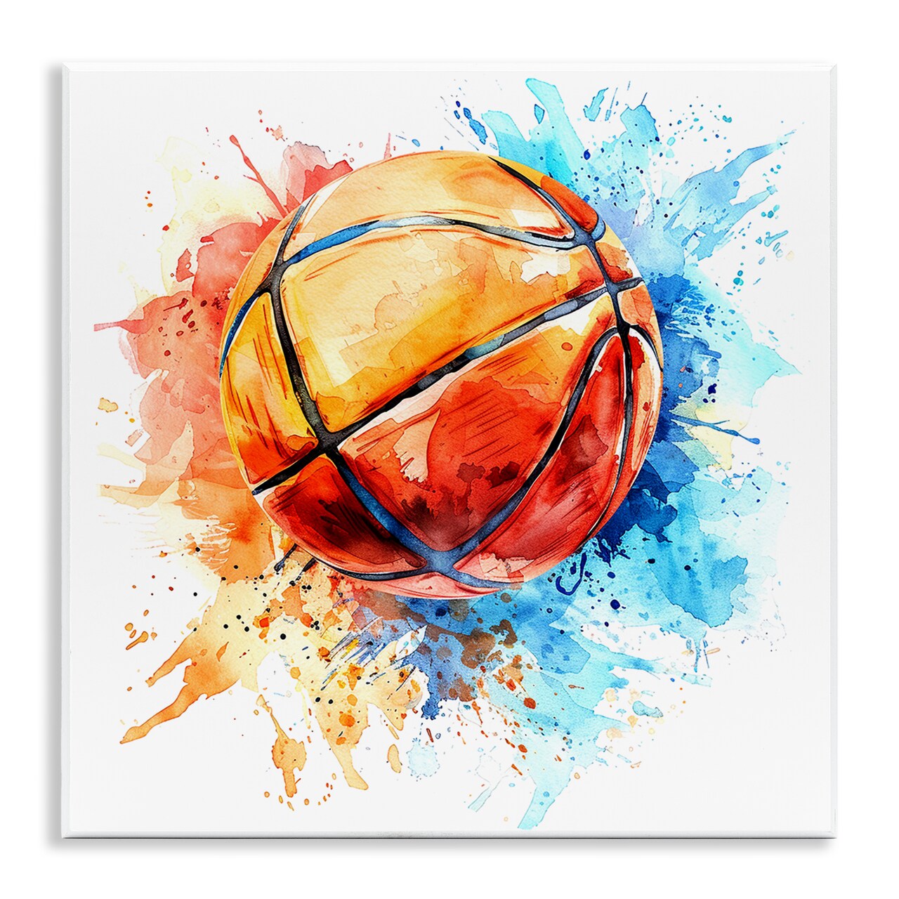 Stupell Industries Basketball Chromatic Splash Wall Plaque Art Design by LSR Design Studio
